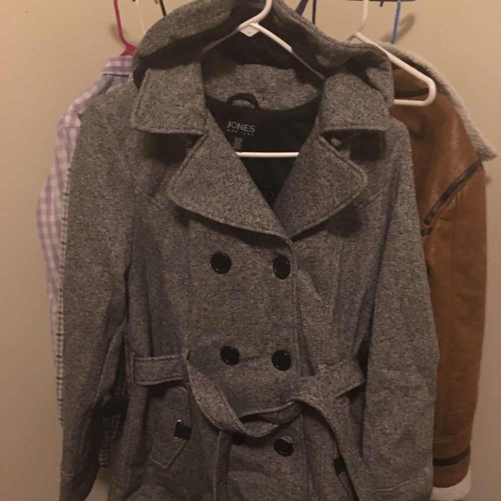 Jones New York Double Breasted Sweater Fleece Coat